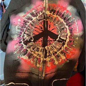Kyut Fleece Hoodie peace sign tie dye size girls Small